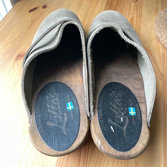 Lotta from Stockholm High Heel Taupe Nubuck Clogs - Picture 2 of 6